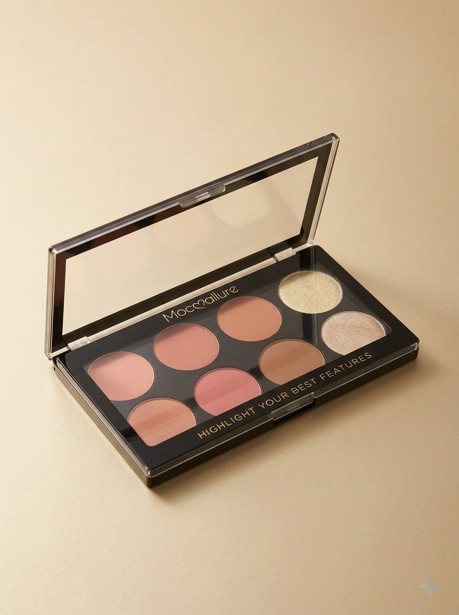 Mocooallure 8-Color Blush & Highlighter Palette