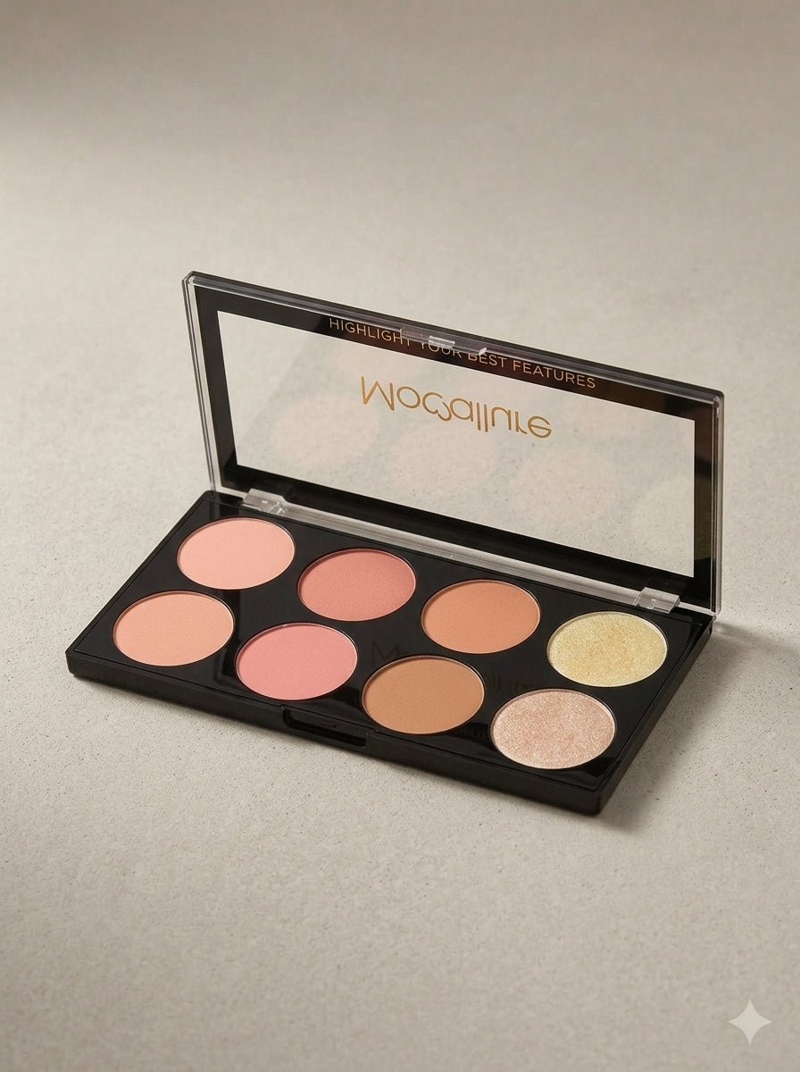 Mocooallure 8-Color Blush & Highlighter Palette